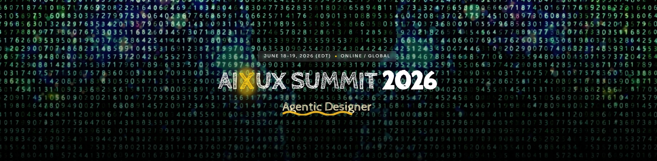 AIxUX Summit 2026 event banner featuring Alexis Brochu as closing keynote speaker